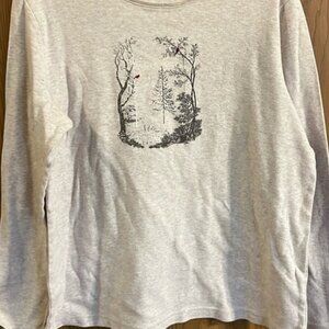 Croft &‎ Barrow Classic Tee Winter Scene Long Sleeve